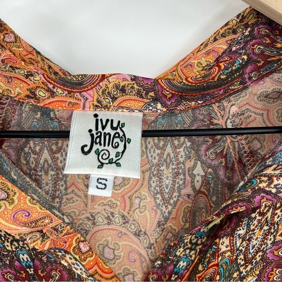 Ivy Jane Boho High Low Tunic Top S Sheer Western Country Hippie Festival Boho - Picture 2 of 5